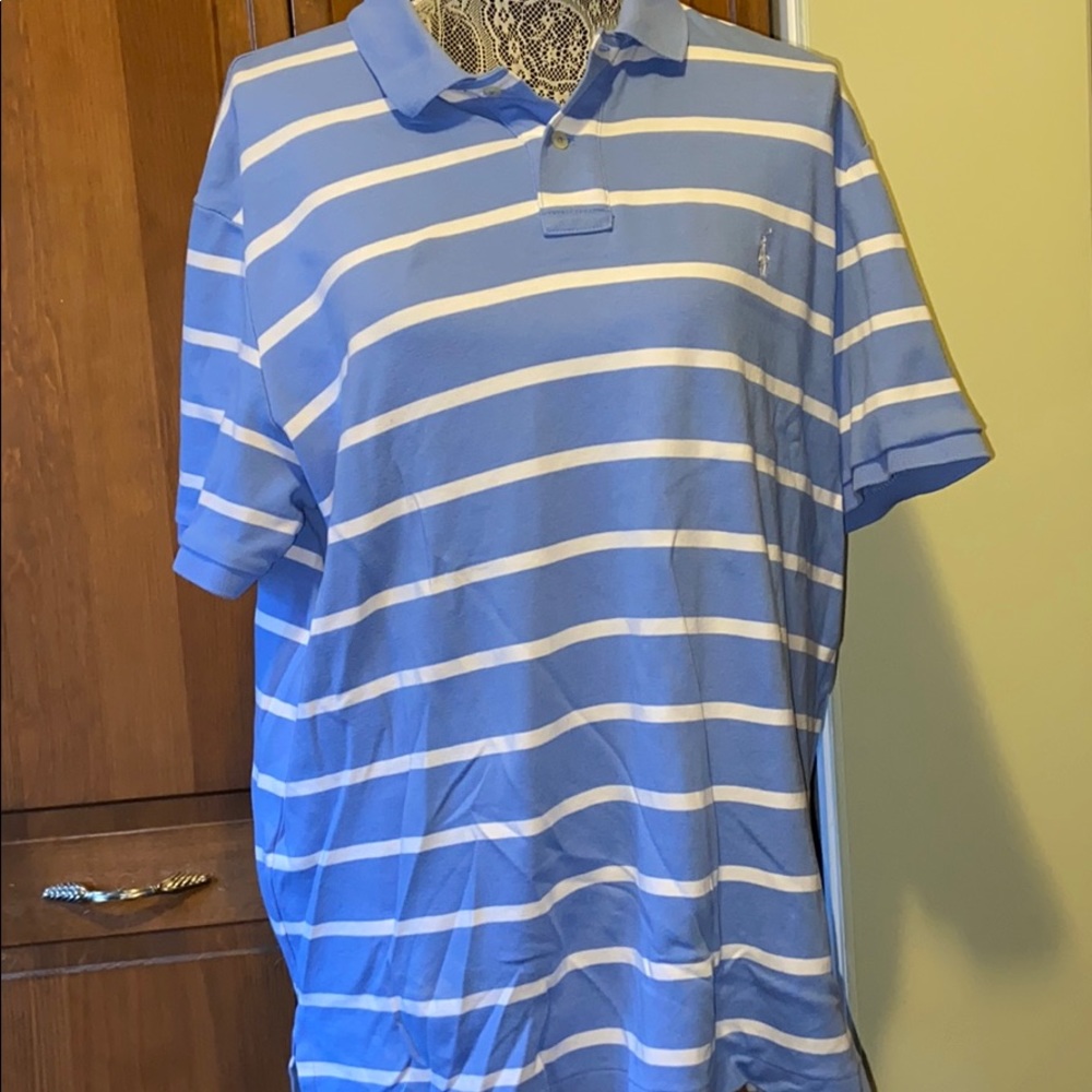 Striped men’s polo